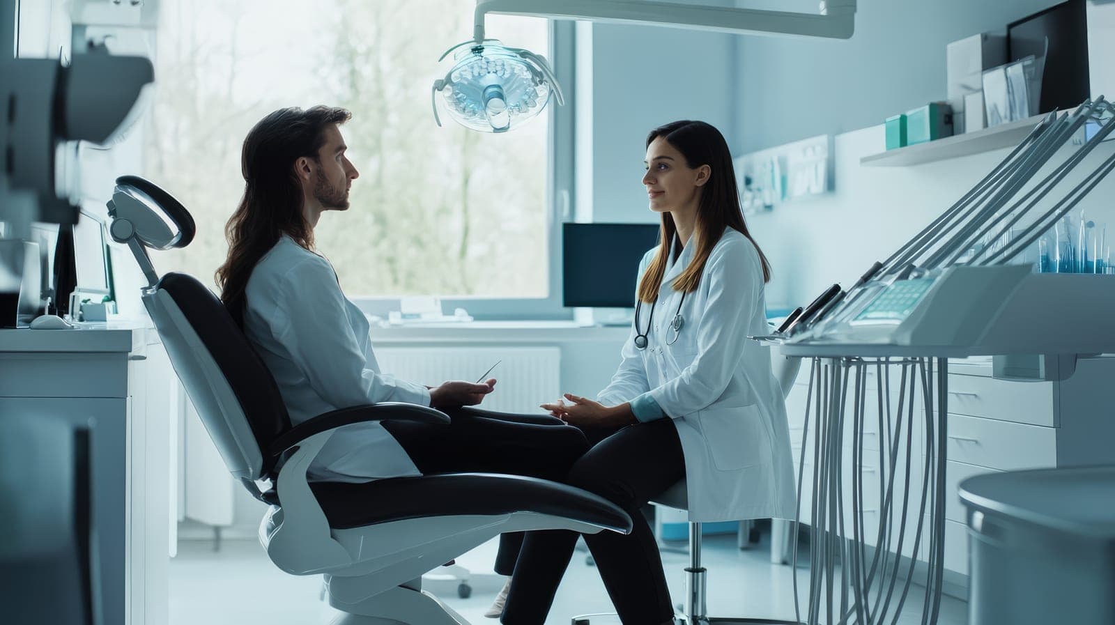 A specialist discussing gum care with a patient at Barbican Dental Practice