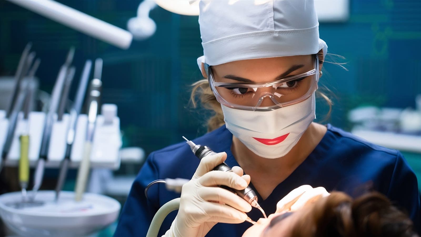 A clinician providing professional hygiene care at Barbican Dental Practice