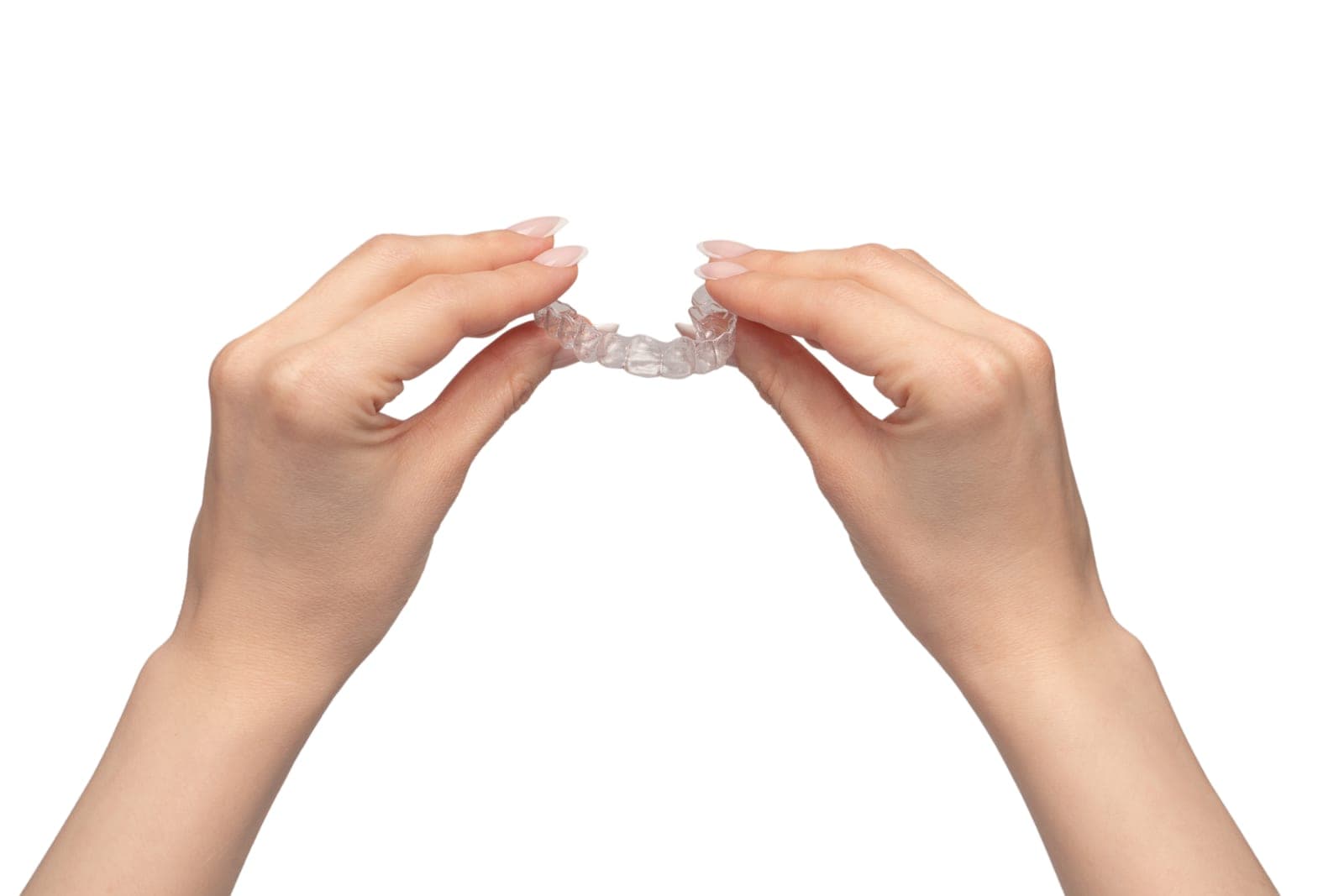A clear Invisalign aligner used for discreet teeth straightening at Barbican Dental Practice